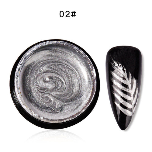 Shiny Adhesive UV Gel Polish Mirror Finish Gold Silver Edge Design