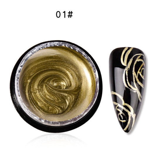 Shiny Adhesive UV Gel Polish Mirror Finish Gold Silver Edge Design