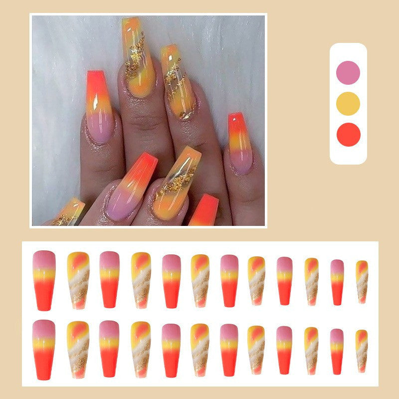 Colorful Ombre False Nails Sticker Decals