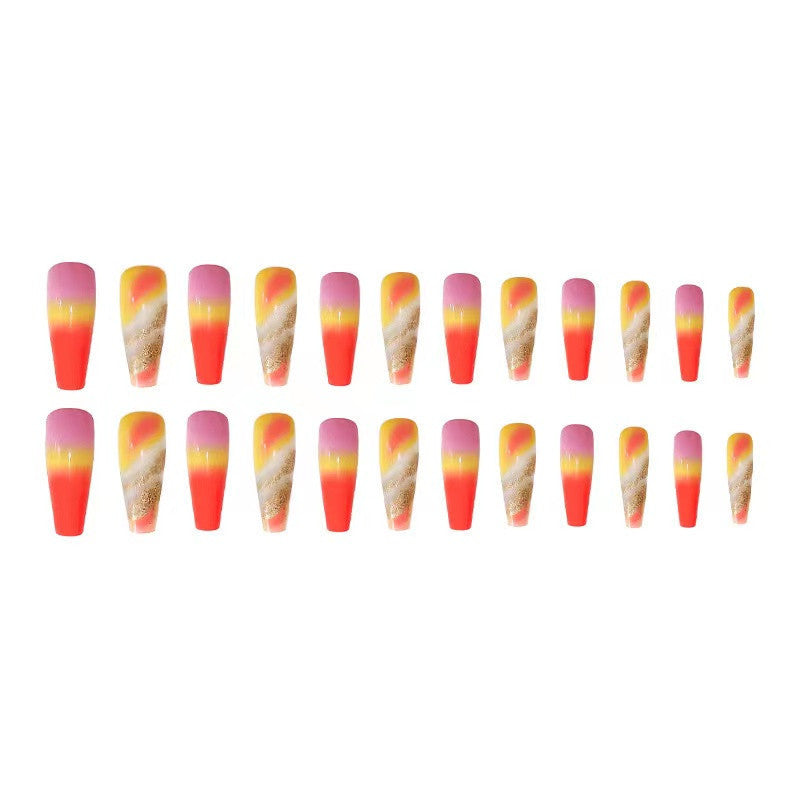 Colorful Ombre False Nails Sticker Decals