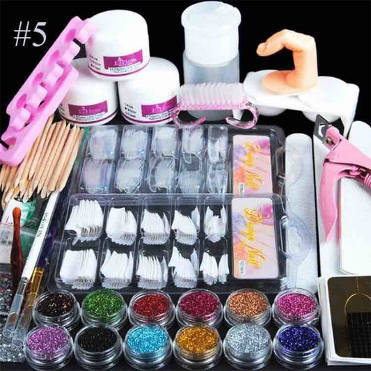 Nail Powder Kit for UV Gel Application Plastic Tools
