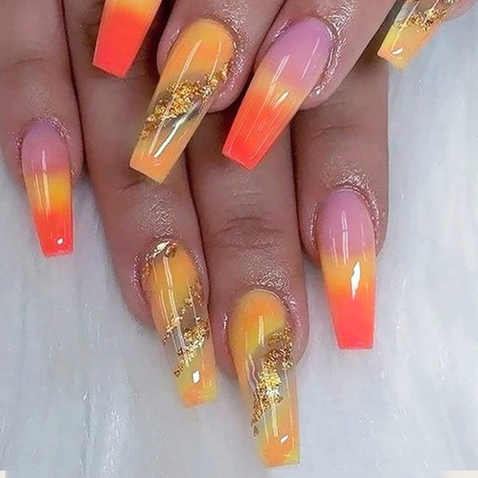 Colorful Ombre False Nails Sticker Decals